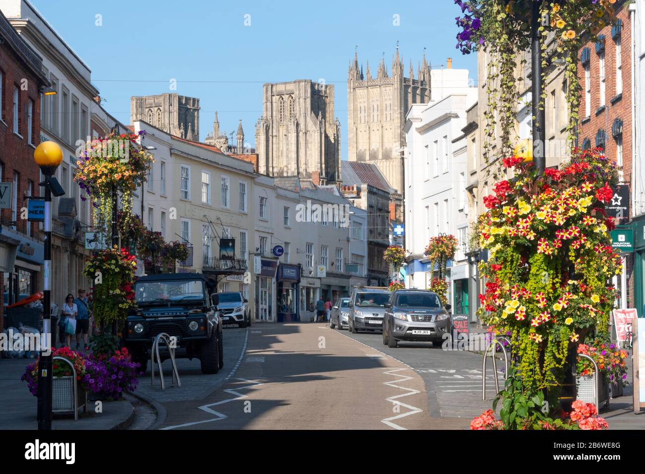 High Street, Wells, Somerset, England Stock Photo Alamy