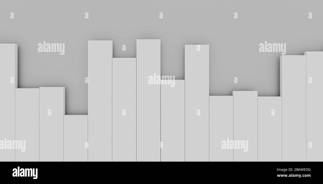 white abstract music equalizer volume frequencie concept visualization 3d illustration render background texture Stock Photo