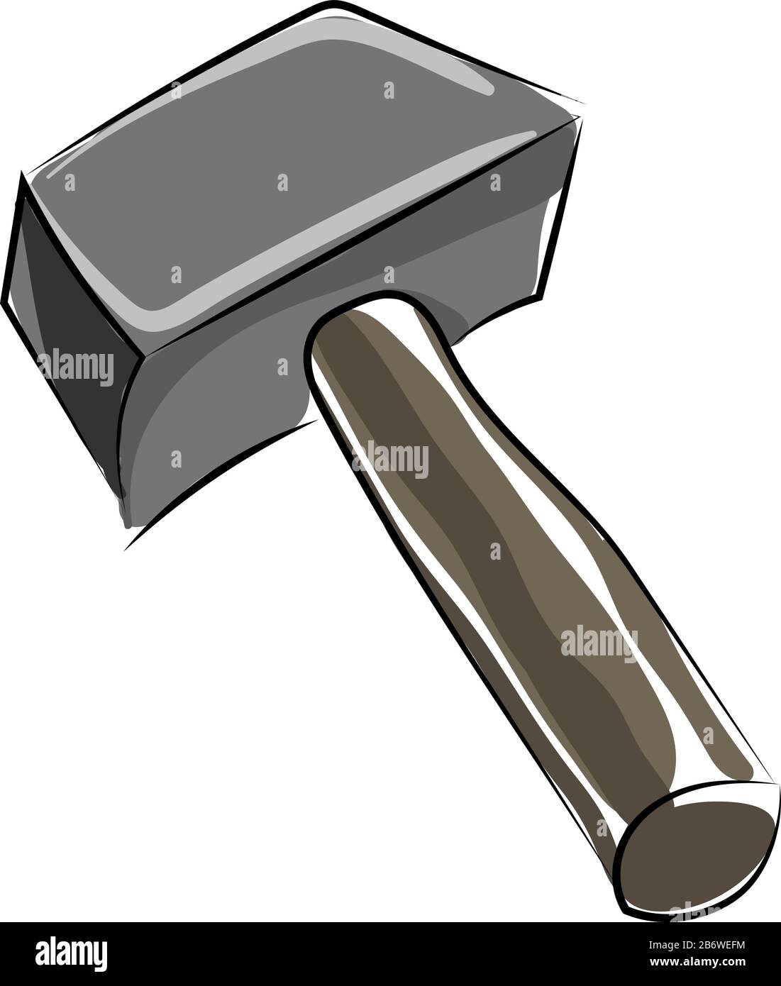Heavy hammer, illustration, vector on white background. Stock Vector