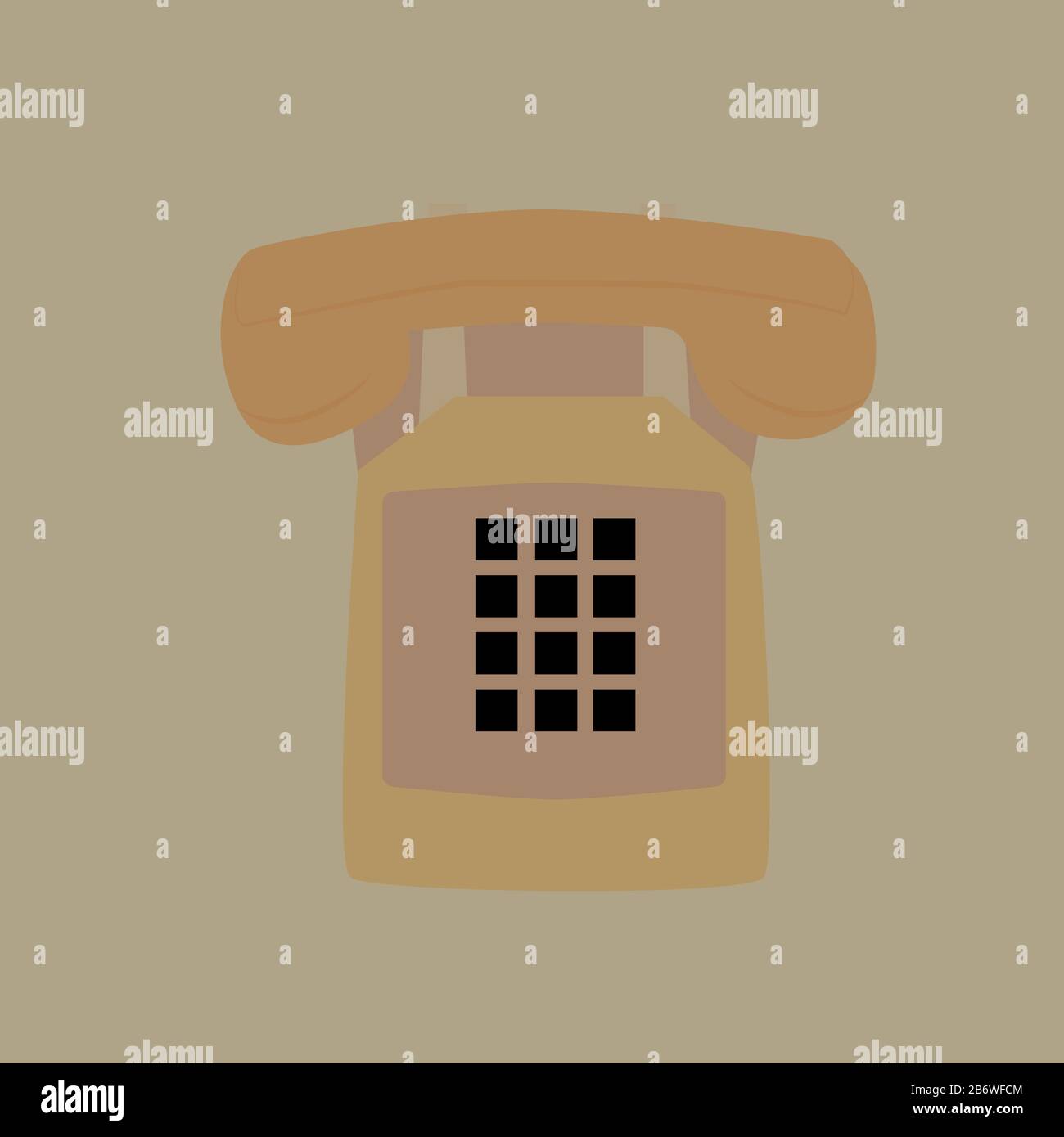 Old retro telephone, illustration, vector on white background. Stock Vector