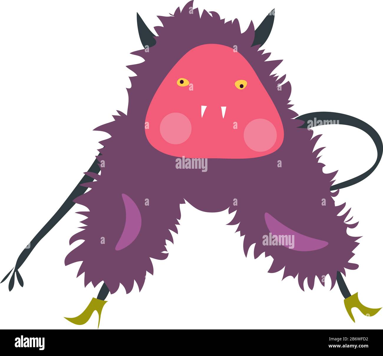 Purple monster, illustration, vector on white background. Stock Vector