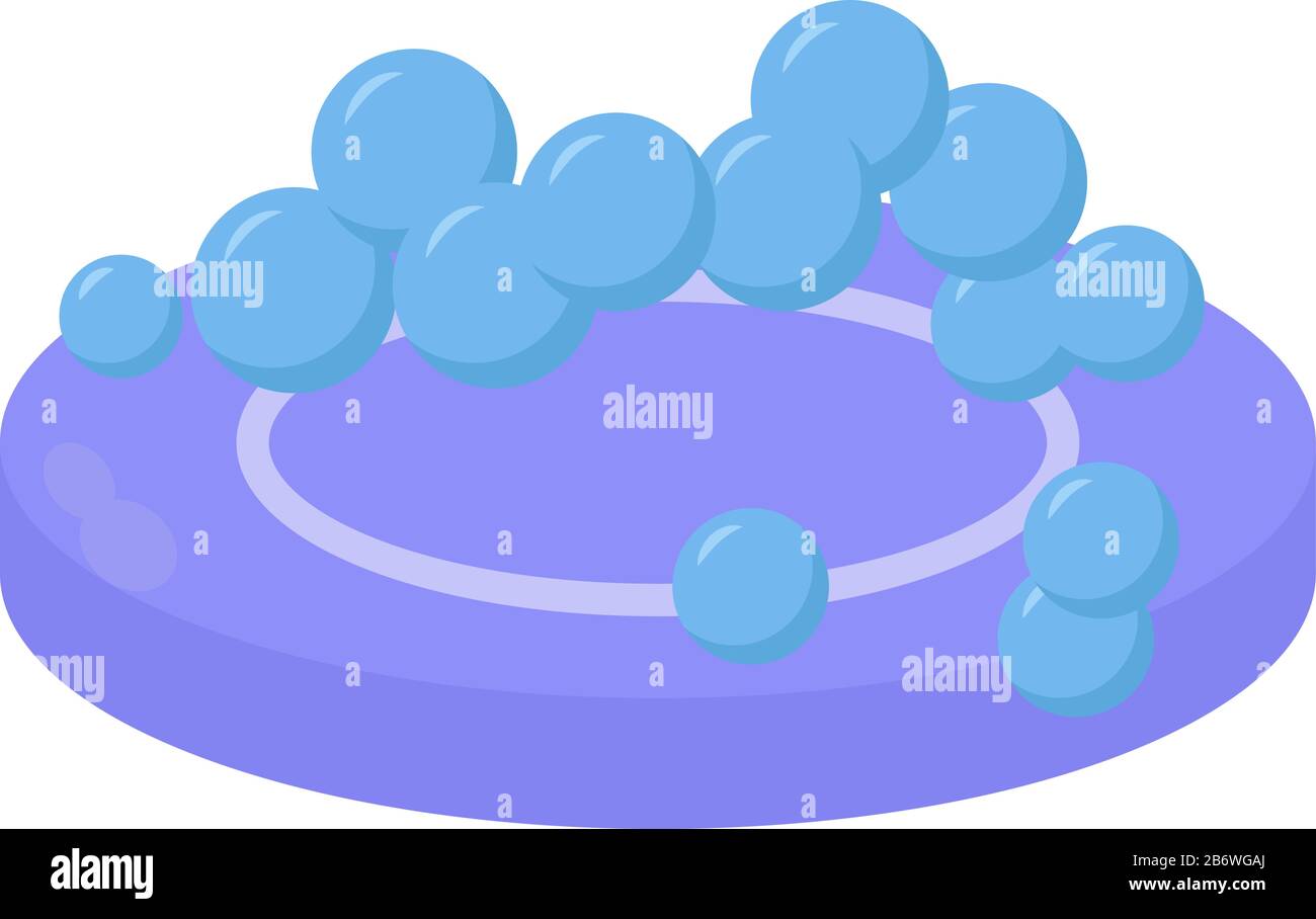 Purple soap, illustration, vector on white background. Stock Vector