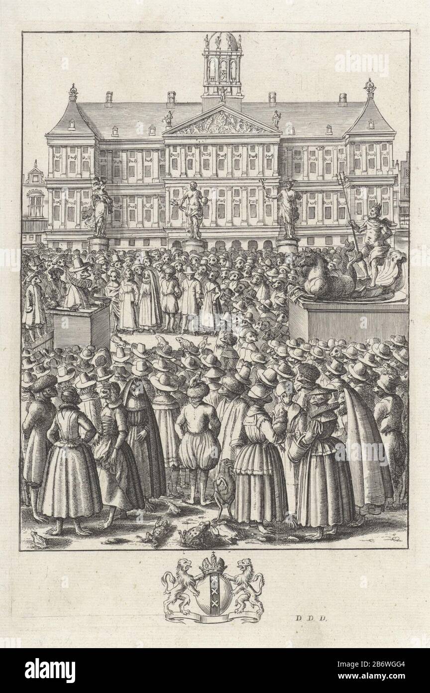 Inwoners Van Amsterdam In De Gedaante Van Kikkers Verzameld Op De Dam Te Amsterdam English Cartoon In The Netherlands During The Second Anglo Dutch War The Dam Town Hall Is A Crowd Of Inwoners Van Amsterdam In De Gedaante Van Kikkers Verzameld Op De Dam Te Amsterdam English Cartoon In The Netherlands During The Second Anglo Dutch War The Dam Town Hall Is A Crowd Of