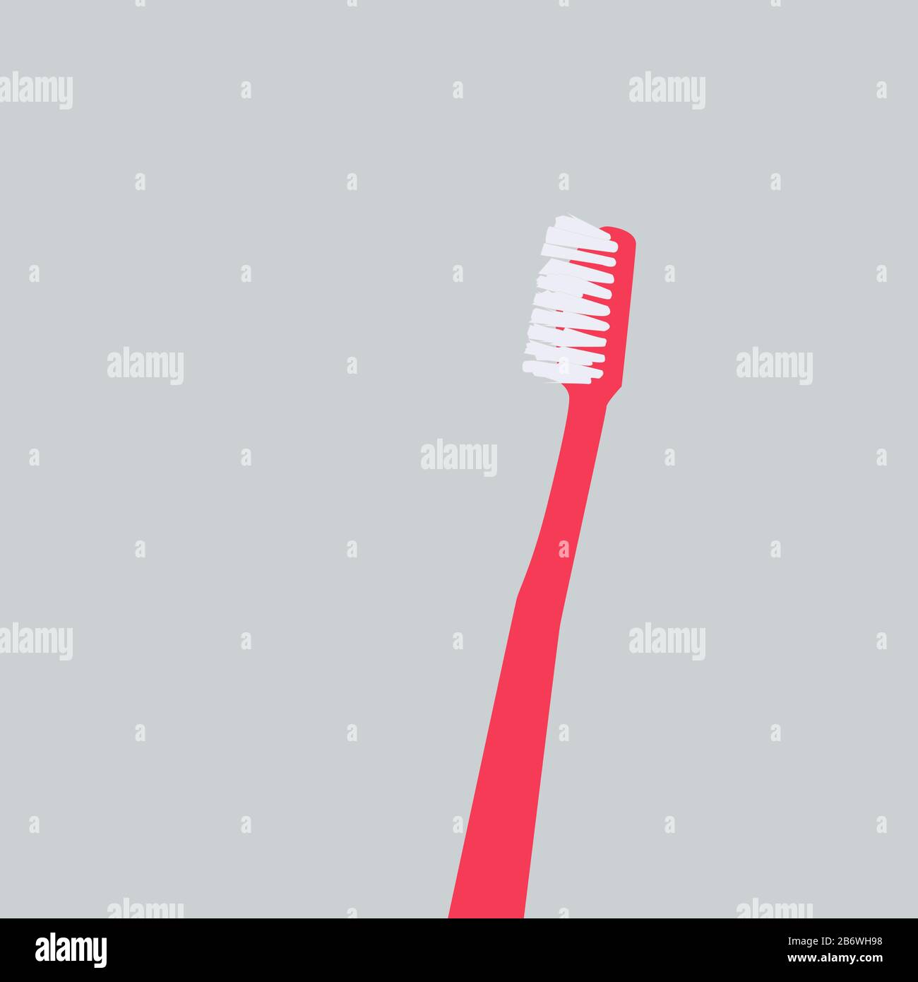 Red toothbrush, illustration, vector on white background. Stock Vector