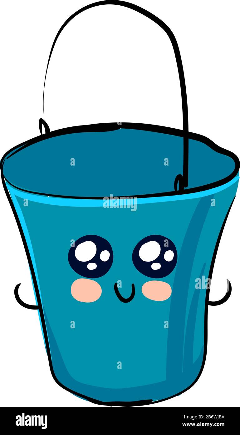 Cute blue bucket, illustration, vector on white background Stock Vector  Image & Art - Alamy