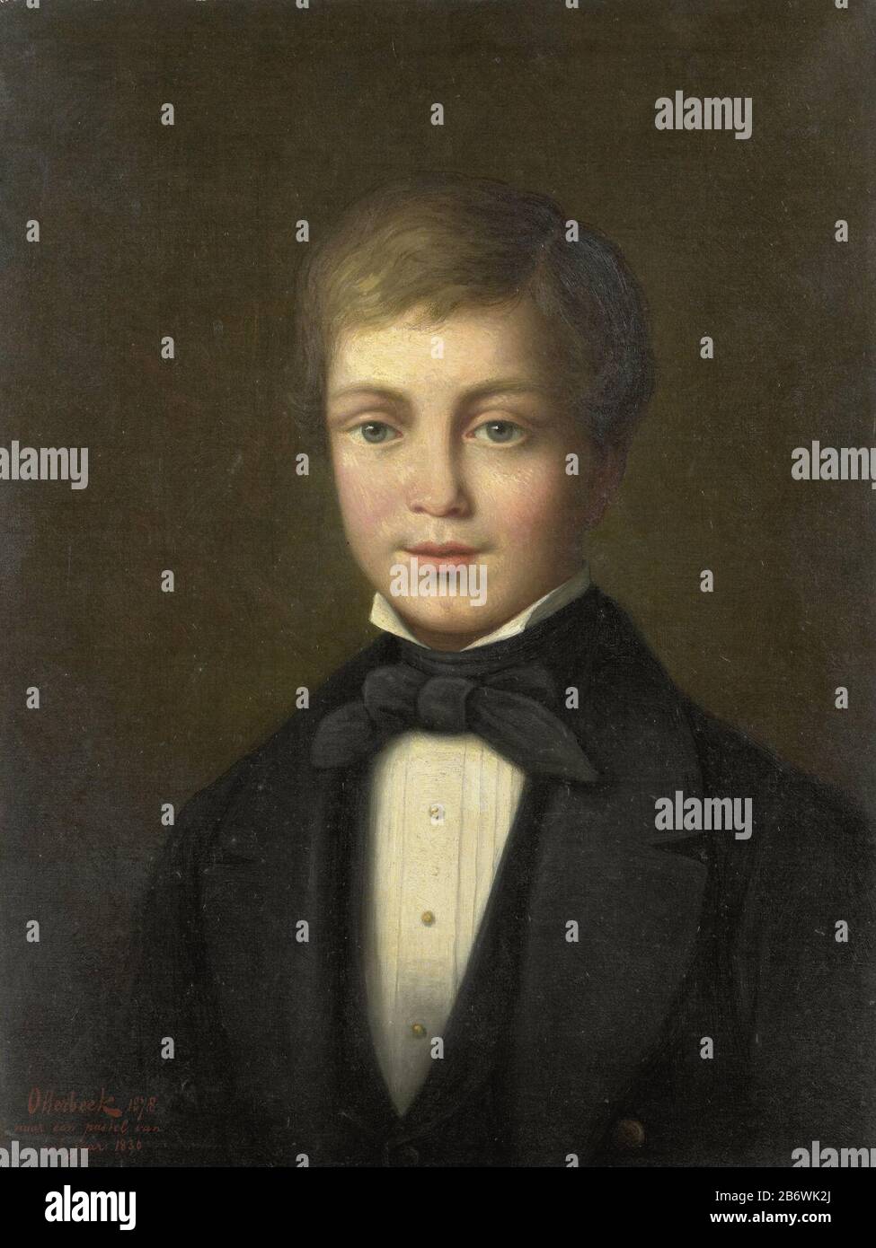 Jacob van Eeghen (1818-34) Op twaalfjarige leeftijd, SK-C-1571  Portrait of Jacob van Eeghen (1818-34) at the age of twelve. Bust, aanziend. Painted to a pastel from 1830. Manufacturer : painter: Jacobus Hermanus Otterbeek Date: 1878 Physical characteristics: oil on canvas material: cloth oil Dimensions: carrier: h 66.2 cm. B × 49.9 cm. D × 3.1 cm. (Including back protection.) External dimensions: H 74.6 cm. (Incl. Transport frame) × W 57.6 cm. (Incl. Transport frame) × d 10 cm. Stock Photo