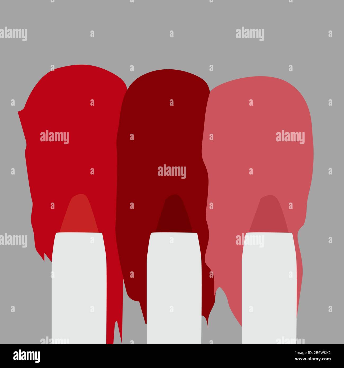 Three slippers, illustration, vector on white background. Stock Vector