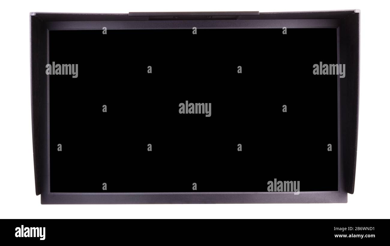 Professional photographer computer monitor with shading hood Stock