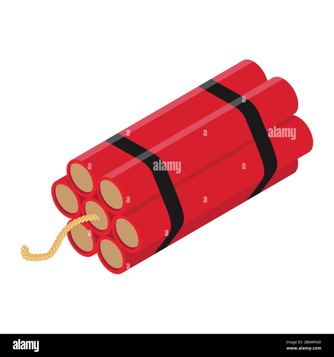 Realistic Detailed Isometric Red Detonate Dynamite Bomb Stick Or Time Realistic Detailed Isometric Red Detonate Dynamite Bomb Stick Or Time