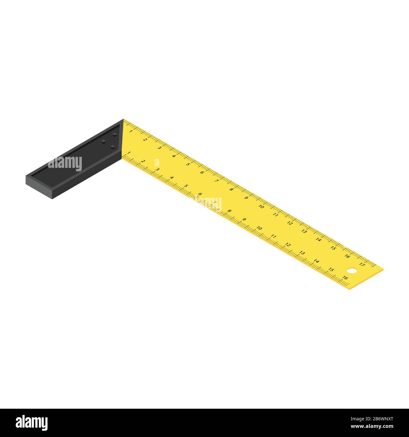 Try Square Ruler with Plastic Handle isolated on white background