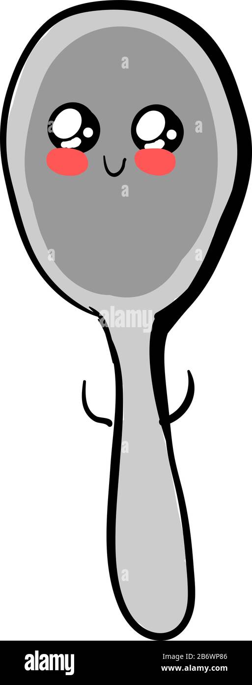 Cute little spoon, illustration, vector on white background. Stock Vector