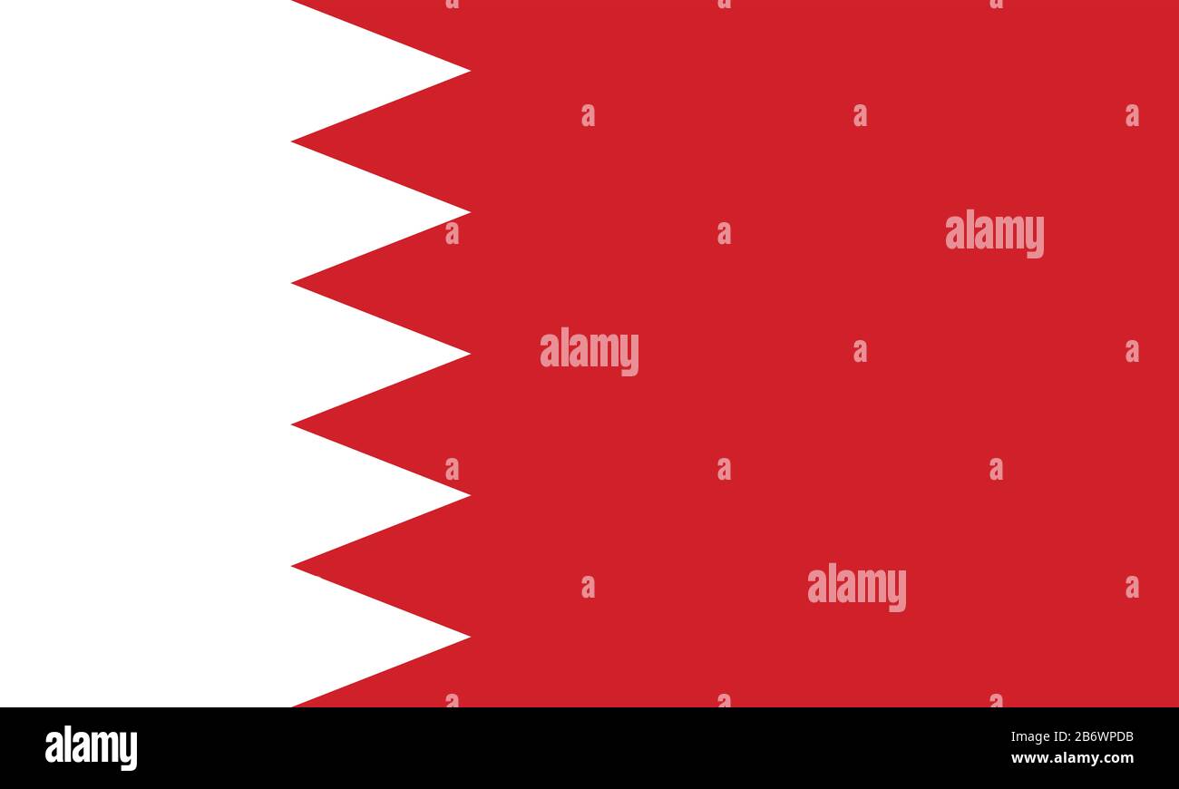 Flag of Bahrain - Bahrainian flag standard ratio - true RGB color mode Stock Photo