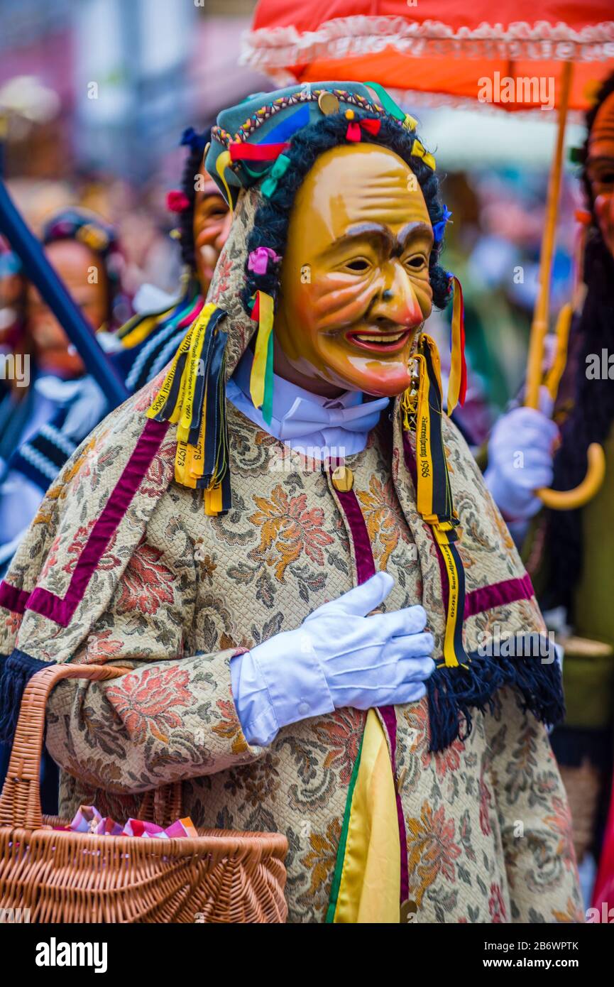 Participant in the Rottweil Carnival in Rottweil , Germany Stock Photo