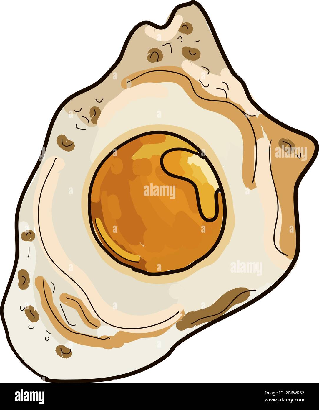 Fried egg, illustration, vector on white background. Stock Vector
