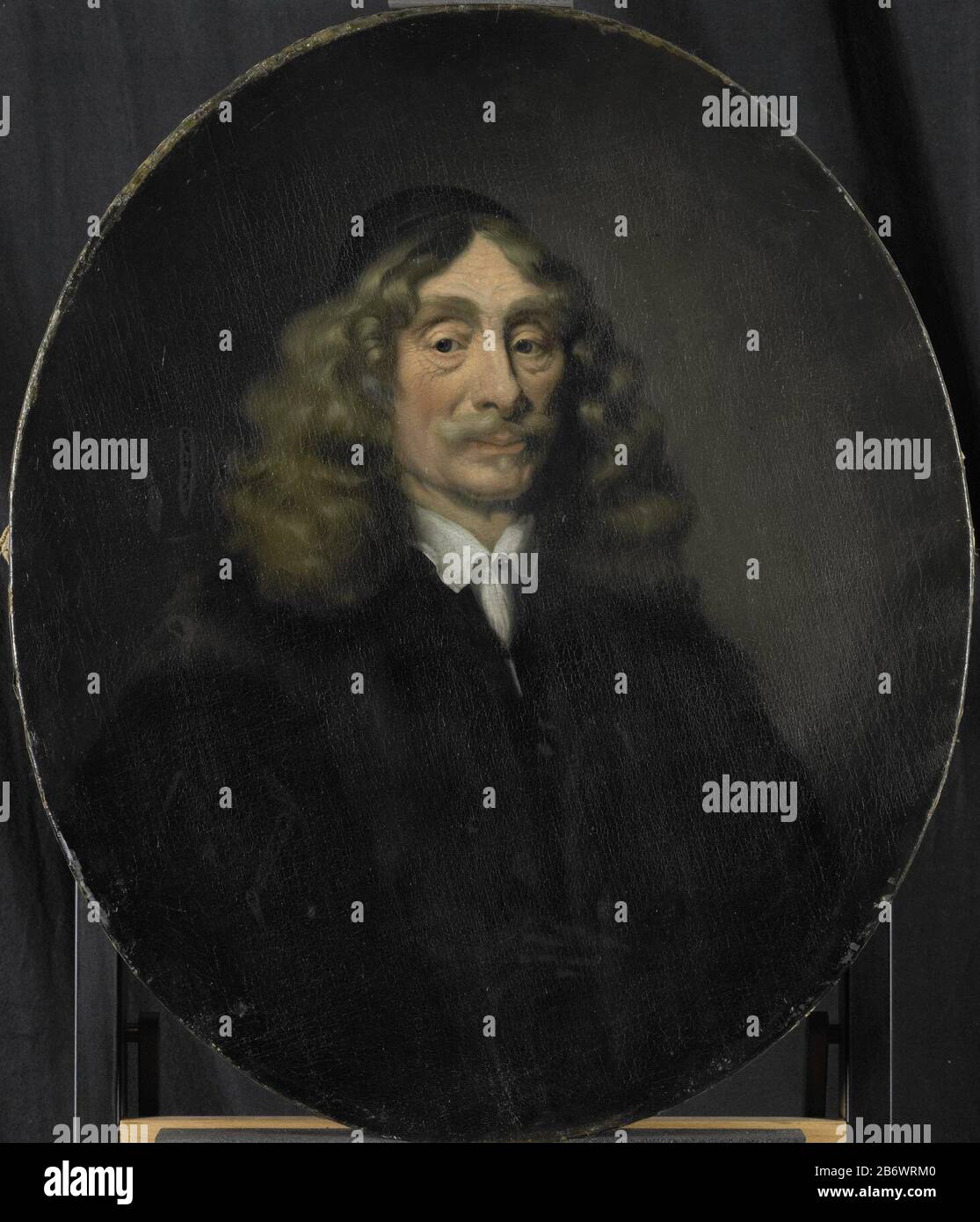 Johan de Reus (ca 1598-1685), gekozen in 1657, SK-A-4505  Portrait of Johan Abrahamsz . de Reus (about 1598-1685), selected in 1657. Bust in oval to the right. Copy to the portrait of Nicolaes Maes in the National Gallery in London. Part of a series of portraits of the directors of the Rotterdam Chamber of the Dutch East India Company made the new East India House in 1698 on Boompjes to Rotterdam. Manufacturer : painter Pieter van der Werff Artist: Nicolaes Maes (copy to ) Dated: 1695 - 1722 Physical characteristics: oil on canvas material: oil canvas Dimensions: h 82 cm. (Oval) b × 68 cm. Top Stock Photo