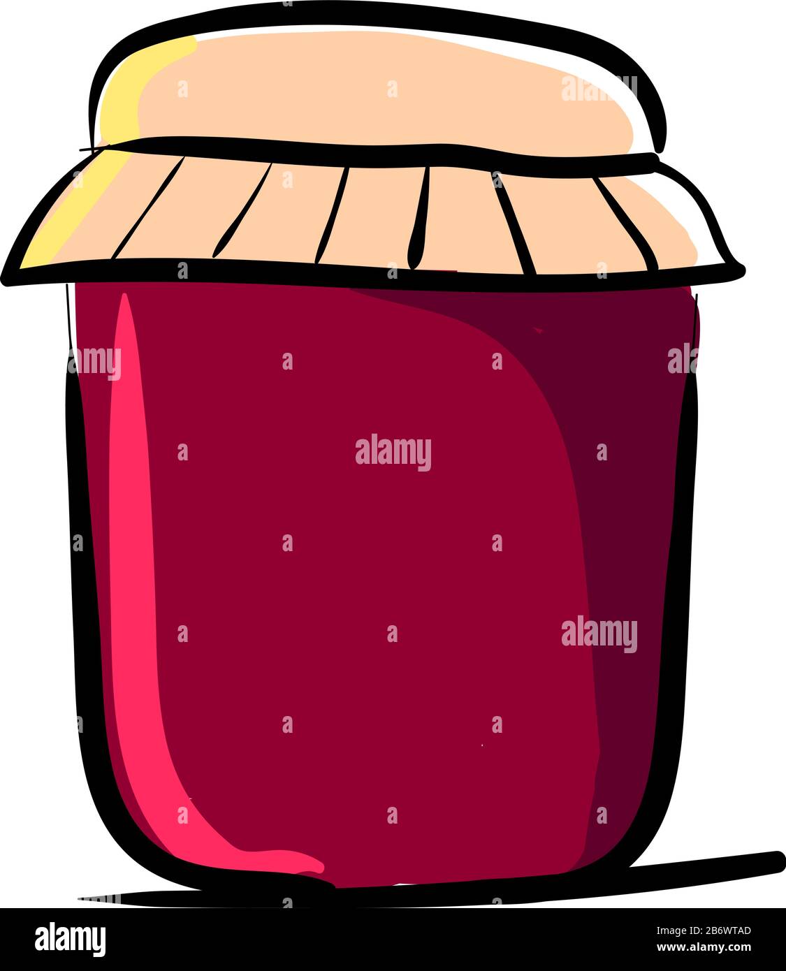 Red jam jar, illustration, vector on white background. Stock Vector