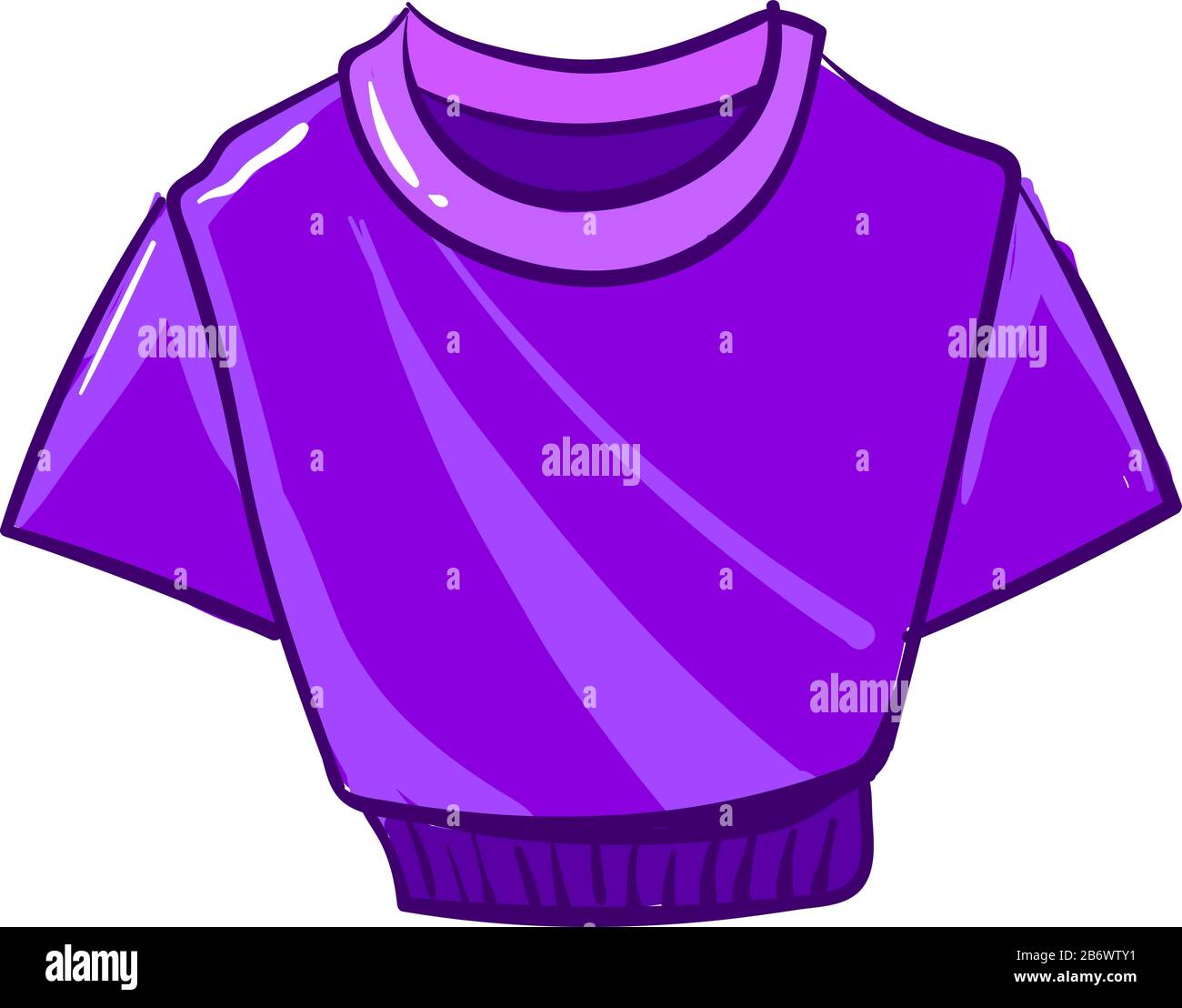 Purple tshirt, illustration, vector on white background Stock Vector