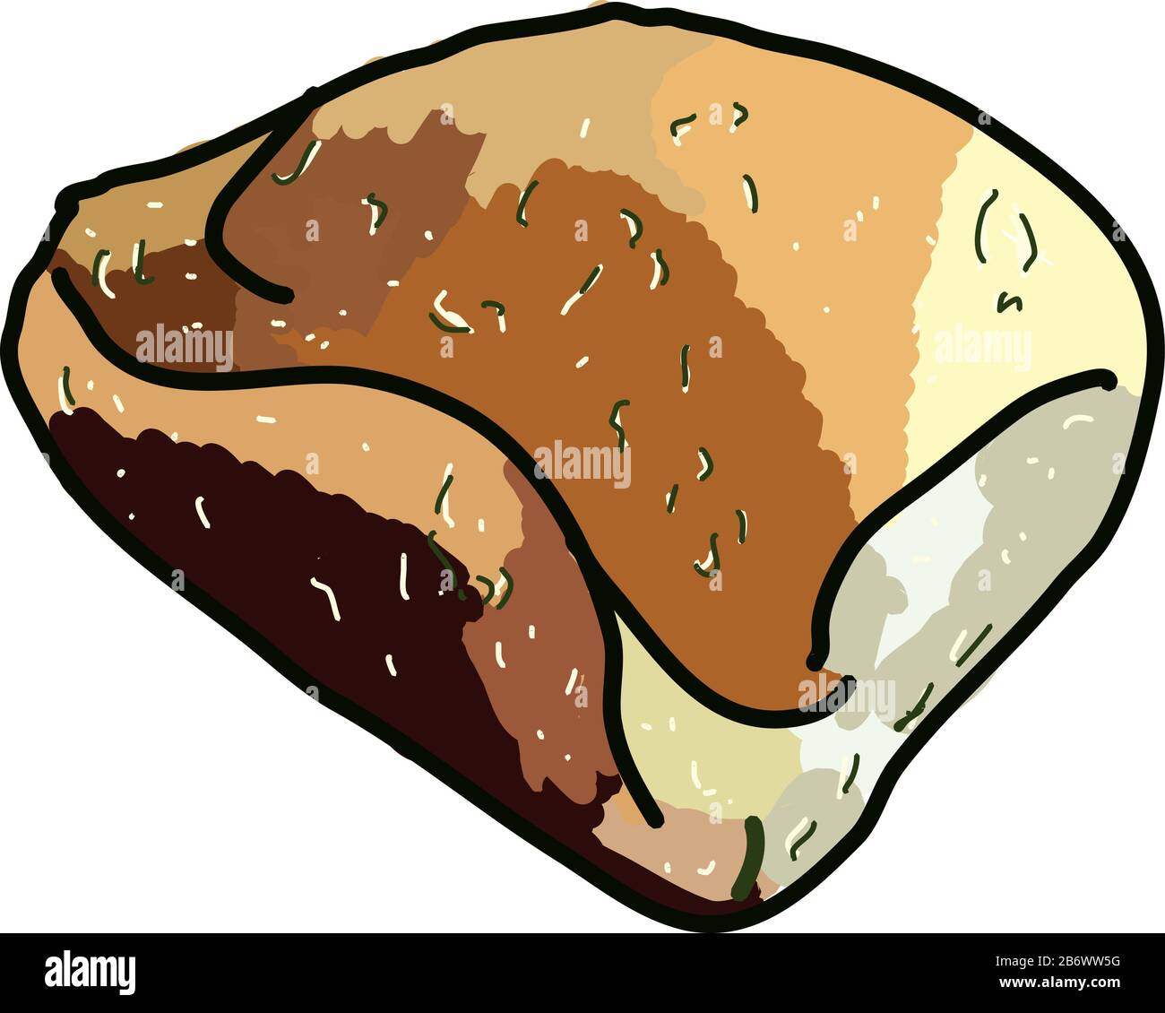 Biscuit, illustration, vector on white background. Stock Vector
