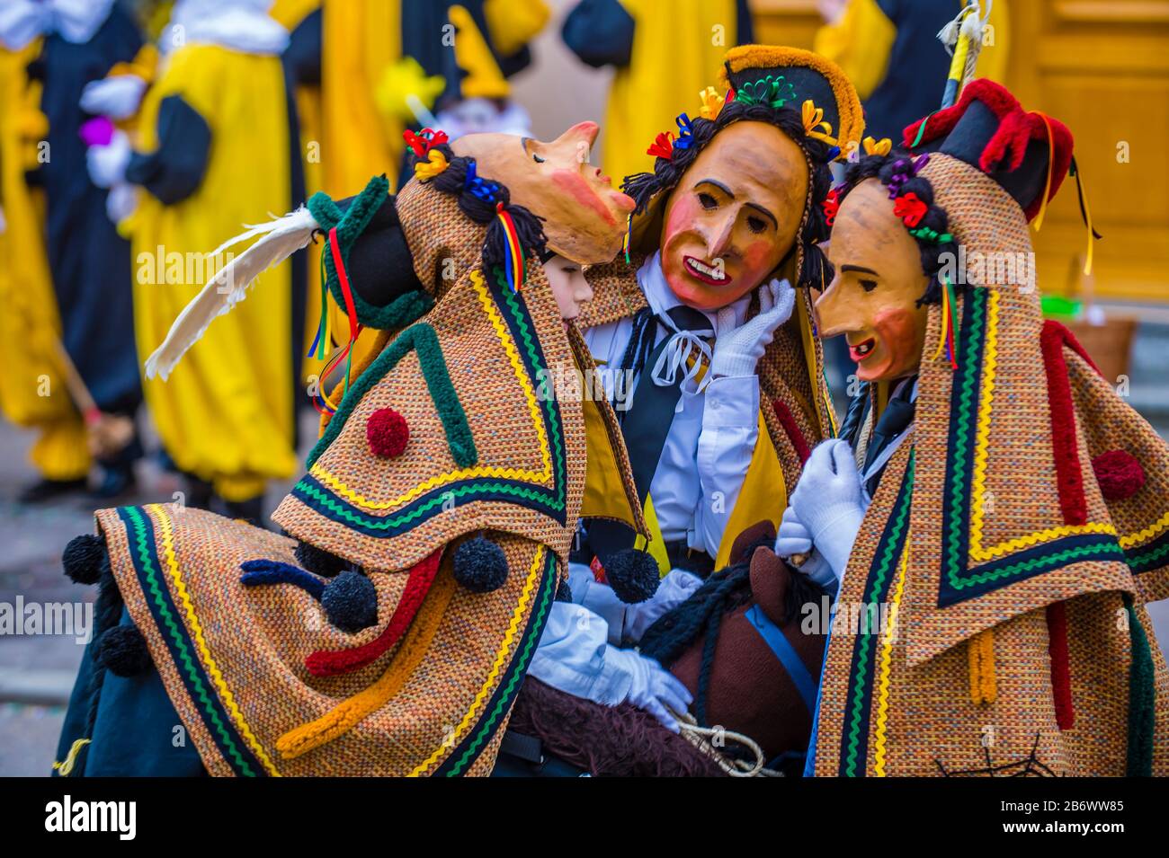 Participants in the Rottweil Carnival in Rottweil , Germany Stock Photo