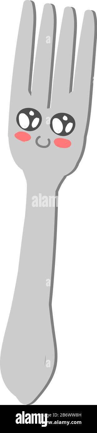 Cute fork, illustration, vector on white background Stock Vector Image ...