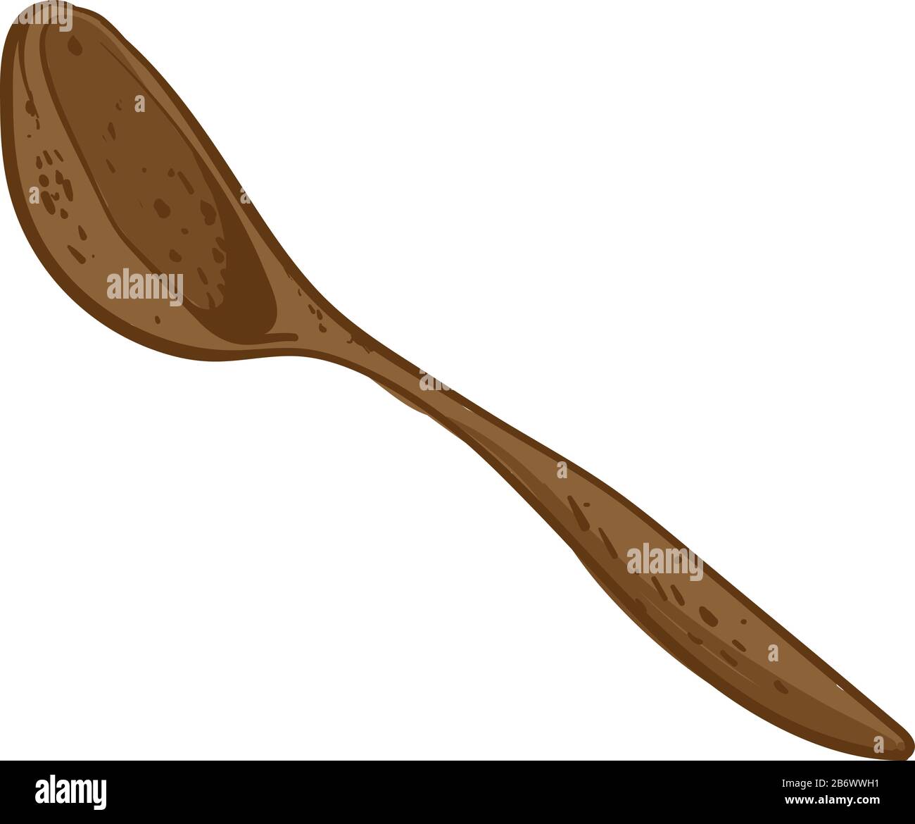 Wooden spoon, illustration, vector on white background Stock Vector ...
