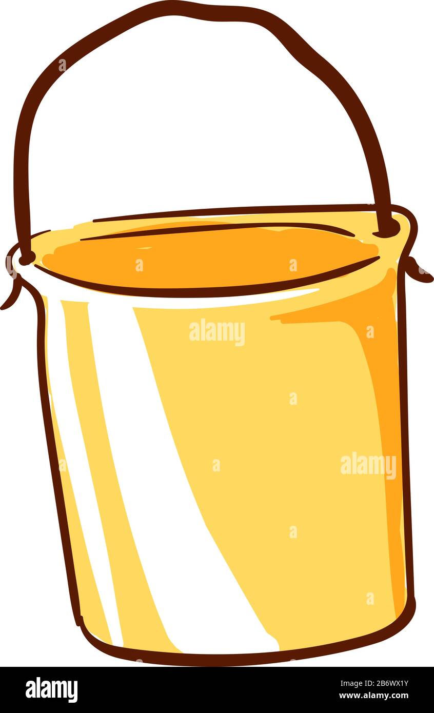 Yellow bucket, illustration, vector on white background Stock Vector Image & Art Alamy