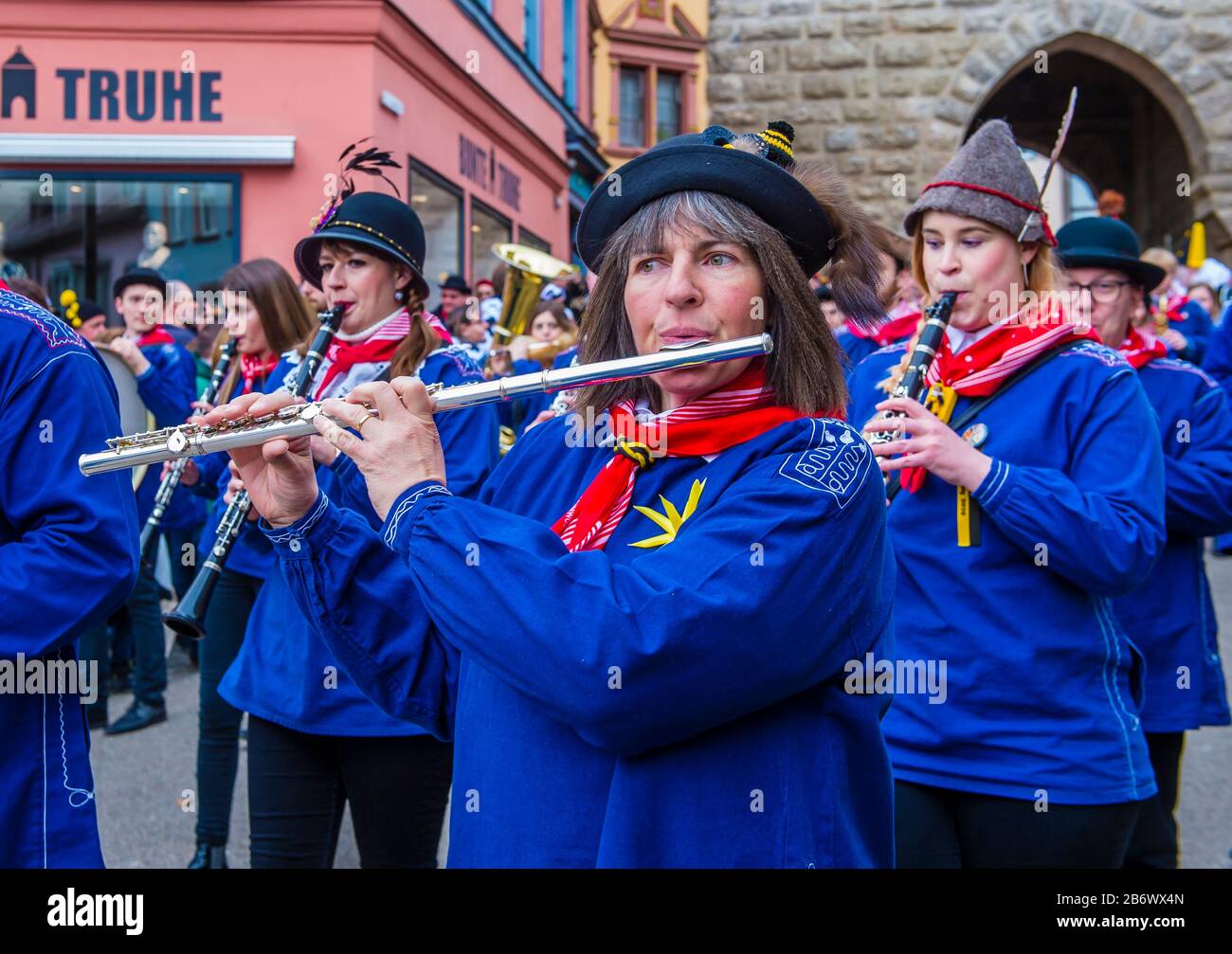 Participants in the Rottweil Carnival in Rottweil , Germany Stock Photo
