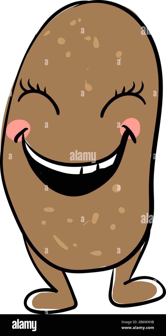 Happy Cute Smiling Potato Vector Stock Illustration - Download Image Now -  Kawaii, Batata, Logo - iStock