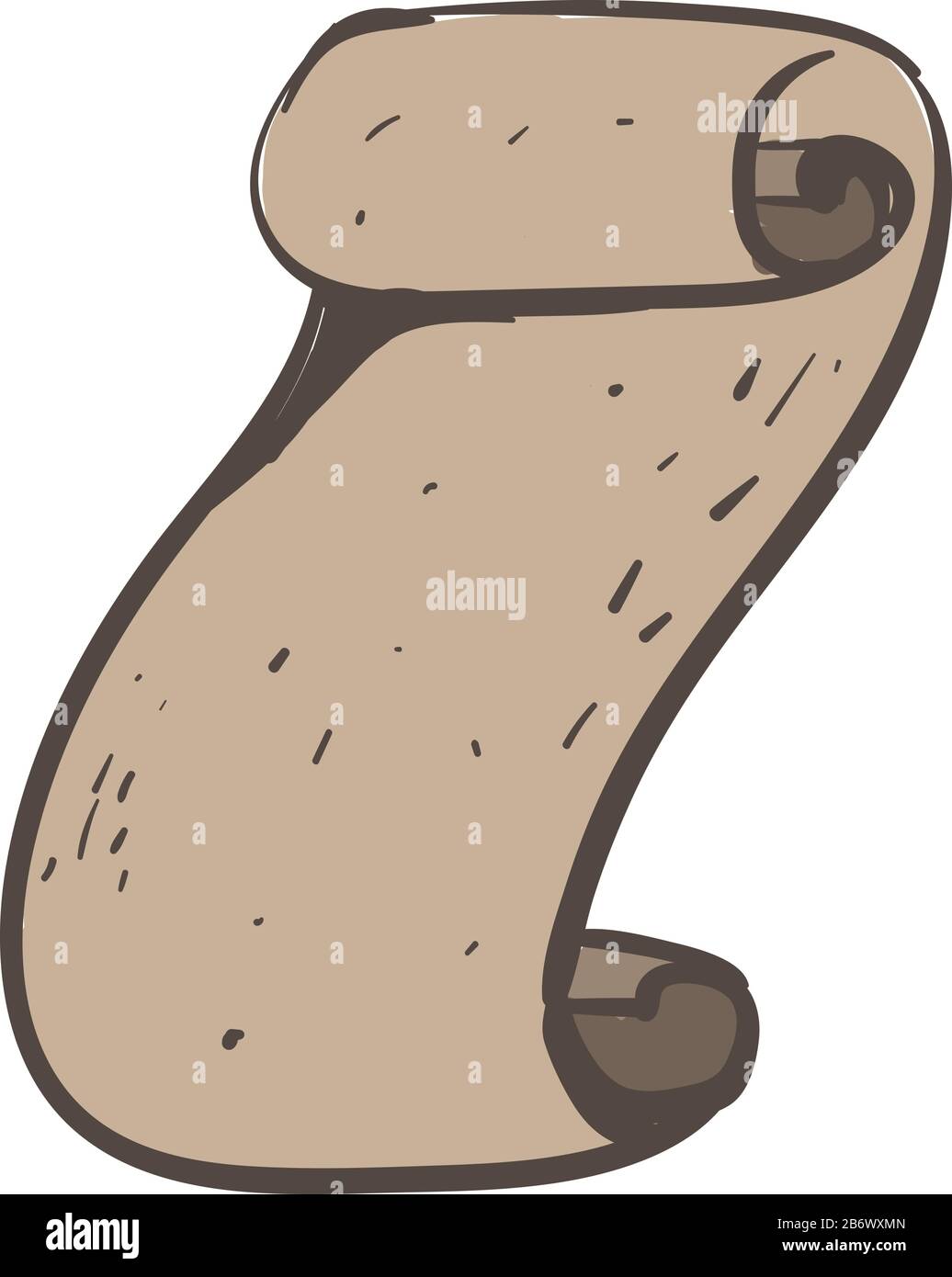Scroll old paper, illustration, vector on white background Stock Vector ...