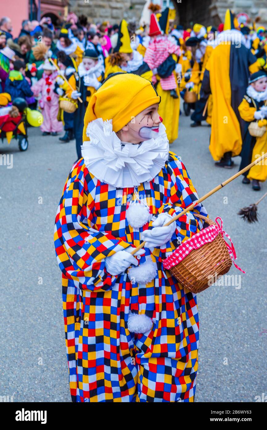 Participants in the Rottweil Carnival in Rottweil , Germany Stock Photo