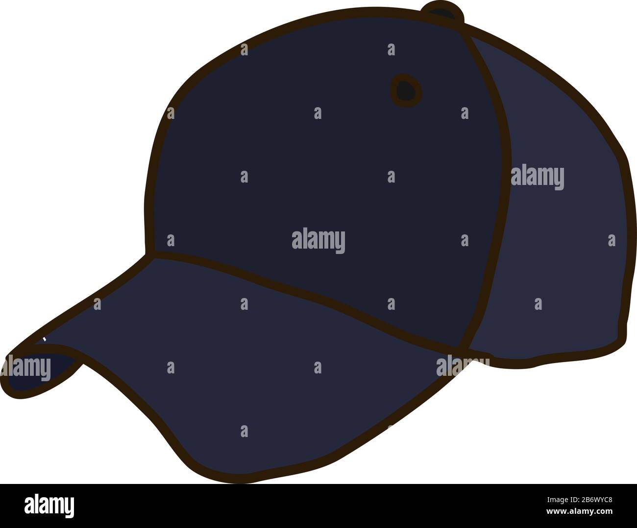 Blue baseball hat, illustration, vector on white background Stock