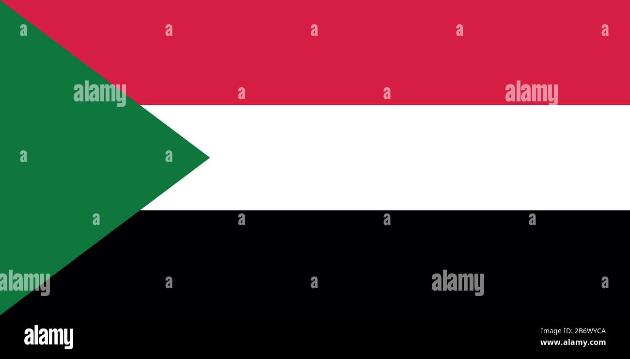 Flag of Sudan - Sudanesei flag standard ratio - true RGB color mode Stock Photo