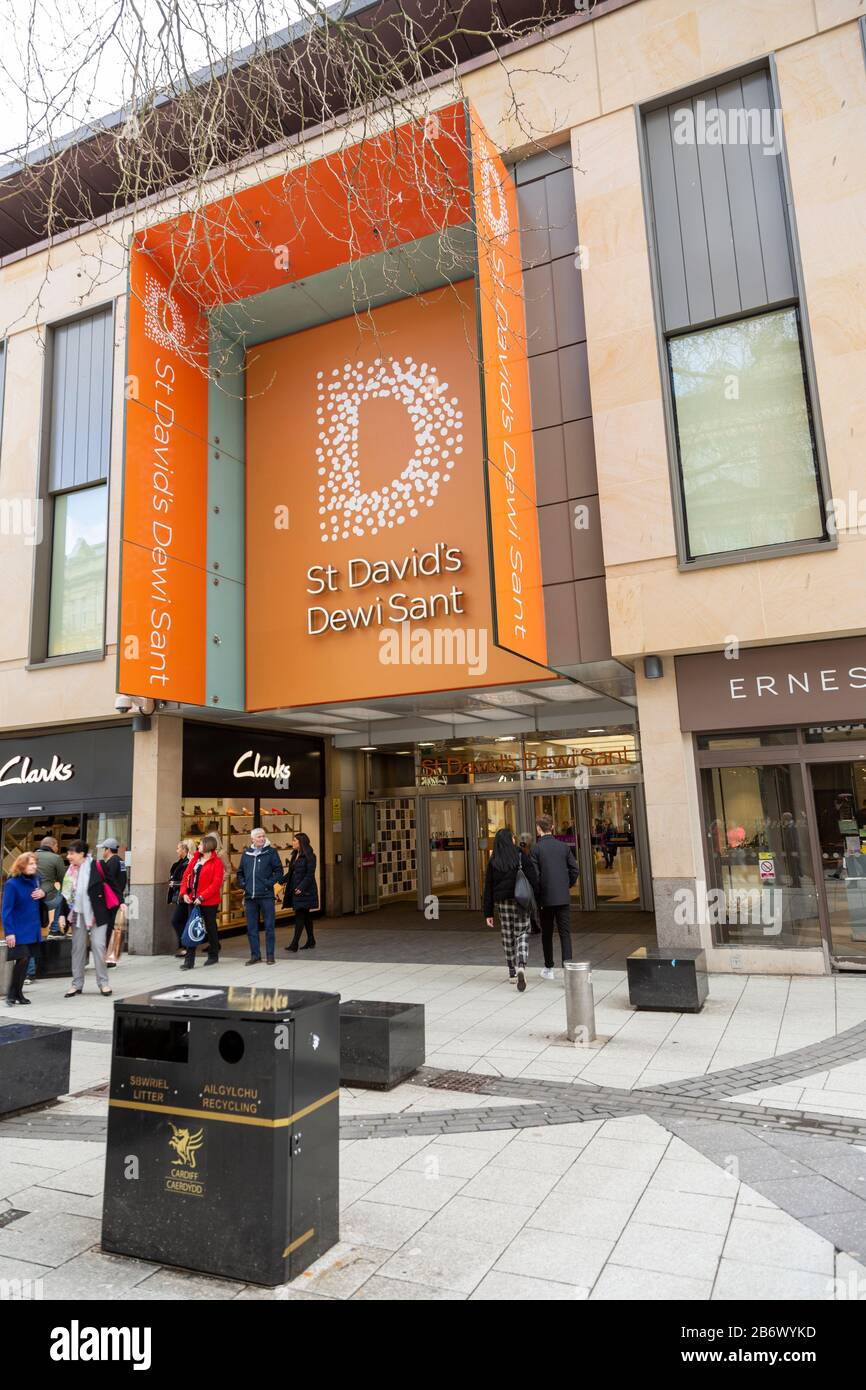 Entrance St David's shopping centre, Queen Street, Cardiff, South Wales, UK Photo - Alamy