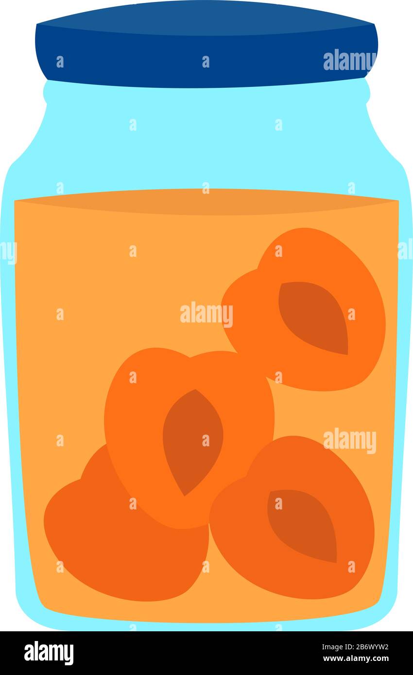Apricot compote, illustration, vector on white background Stock Vector ...