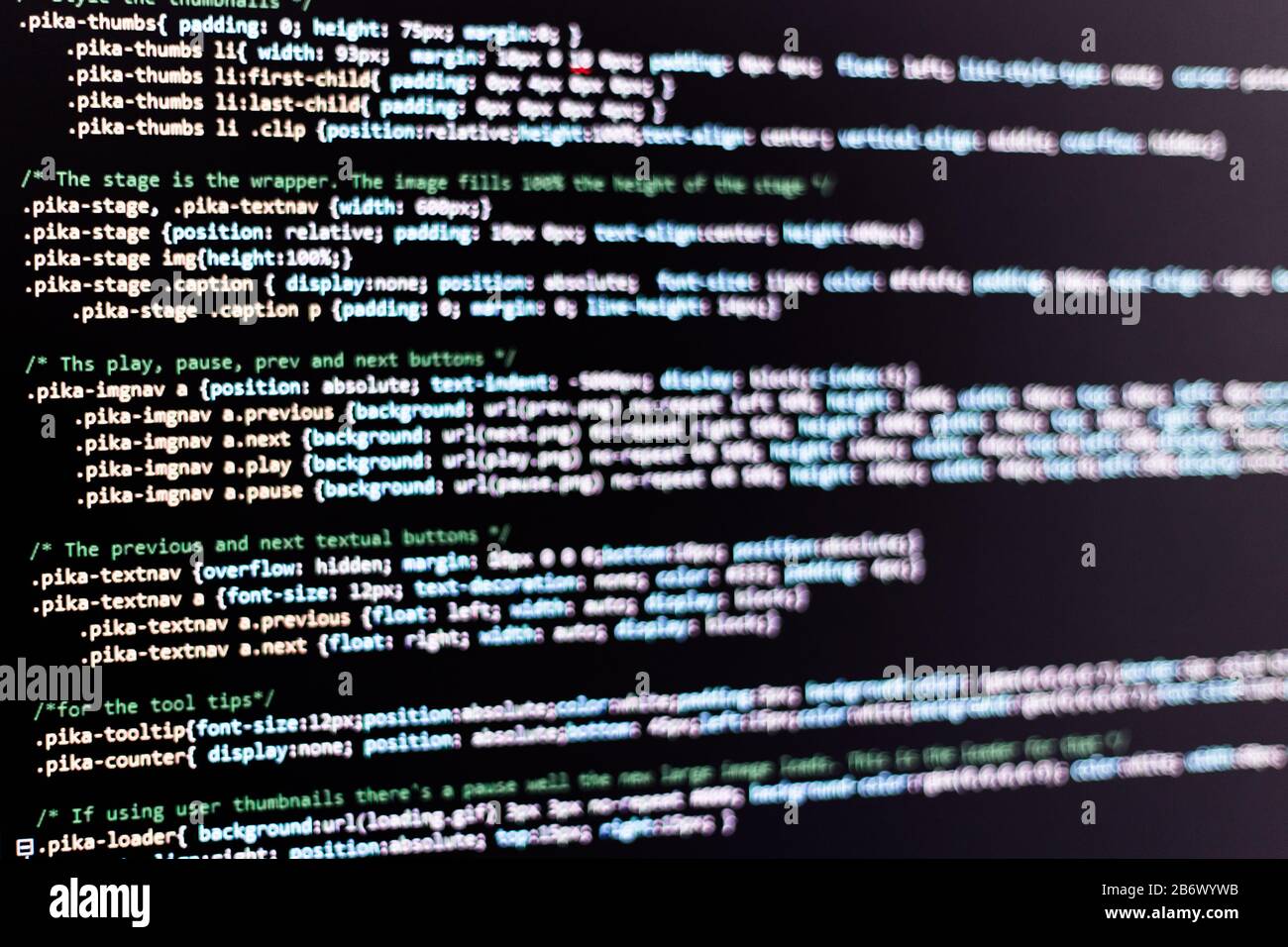 Computer code Display on the screen Stock Photo - Alamy