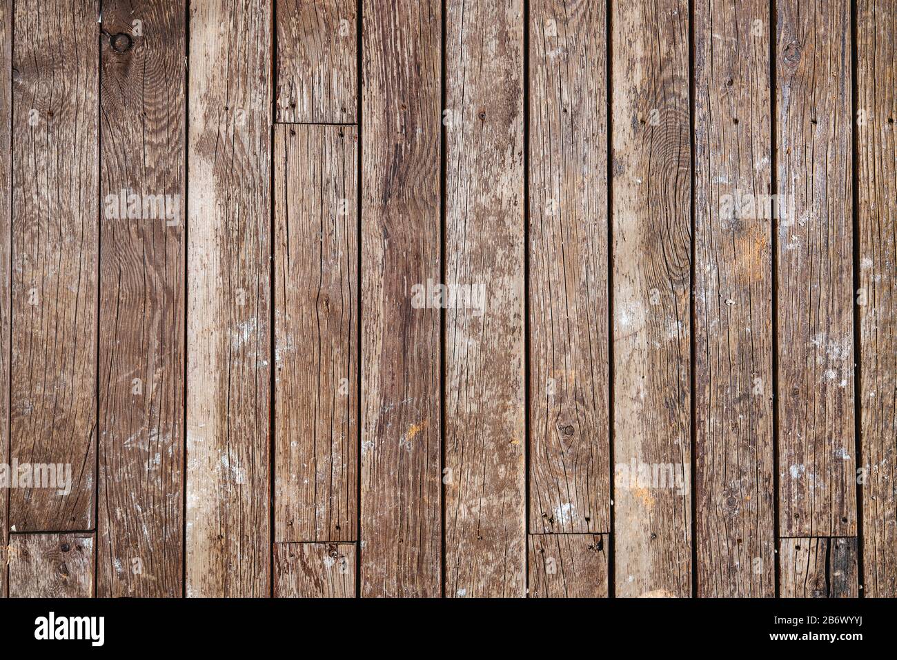 Brown unpainted natural wood with grains for background, banner and texture Stock Photo