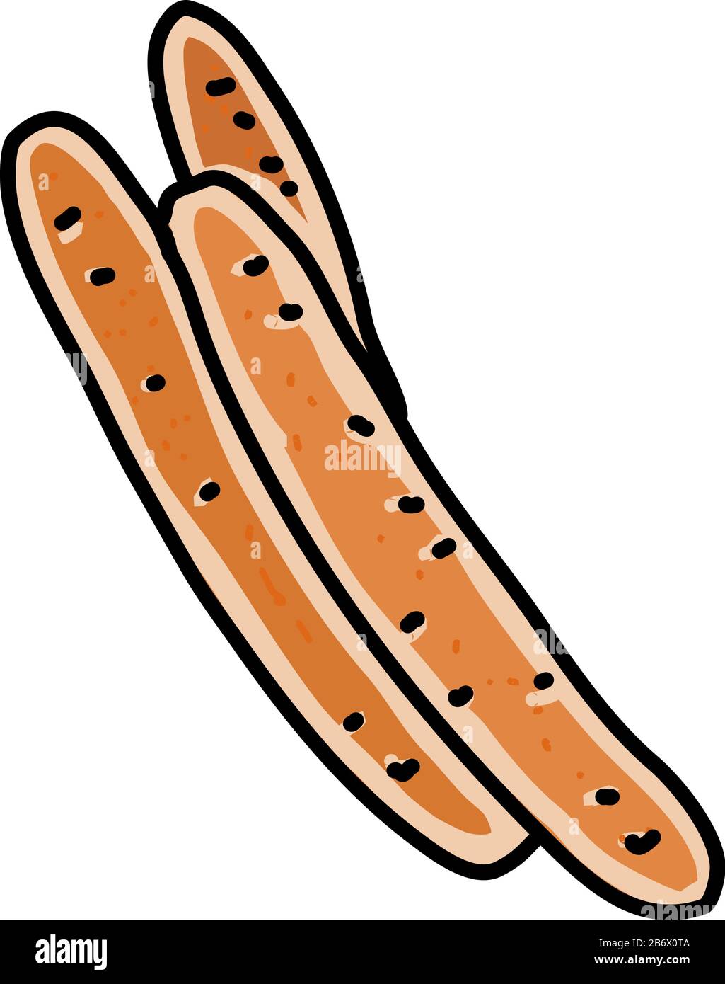 Carrot sticks, illustration, vector on white background. Stock Vector