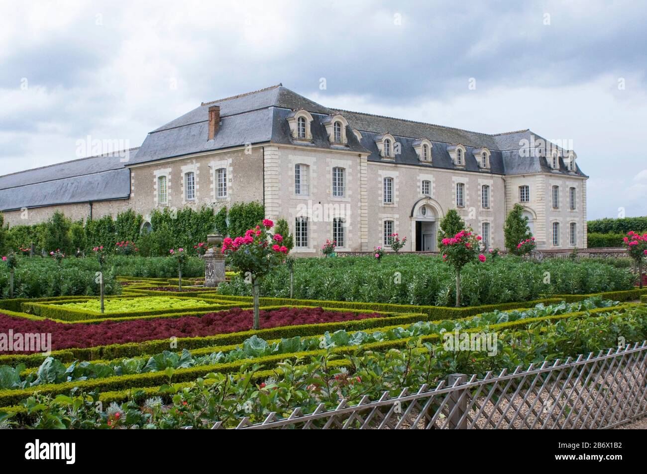 The Chateau de Villandry is a grand country house in the Loire region best known for its fabulous garden. Stock Photo