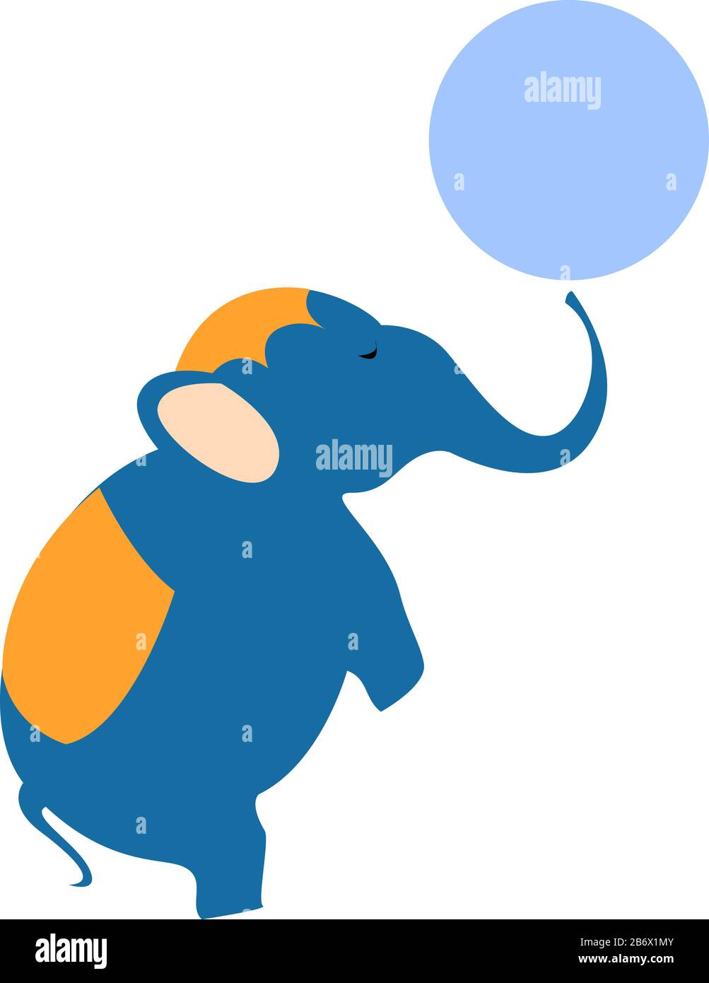 Circus elephant, illustration, vector on white background Stock Vector ...