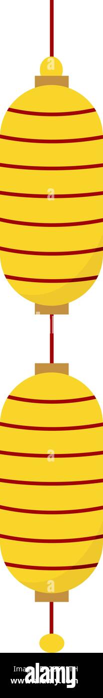 Chinese lamp, illustration, vector on white background. Stock Vector