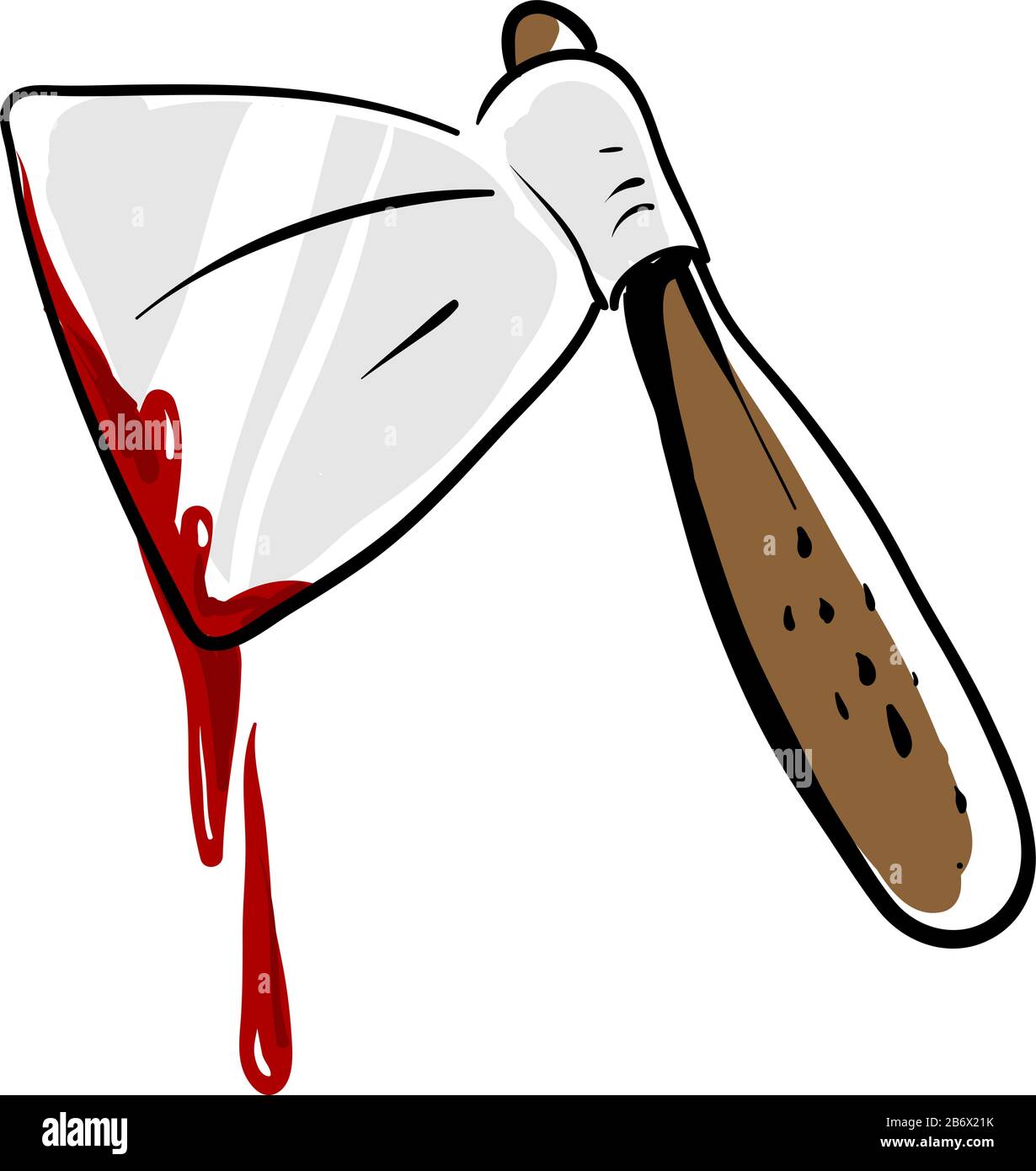 Bloody ax, illustration, vector on white background. Stock Vector