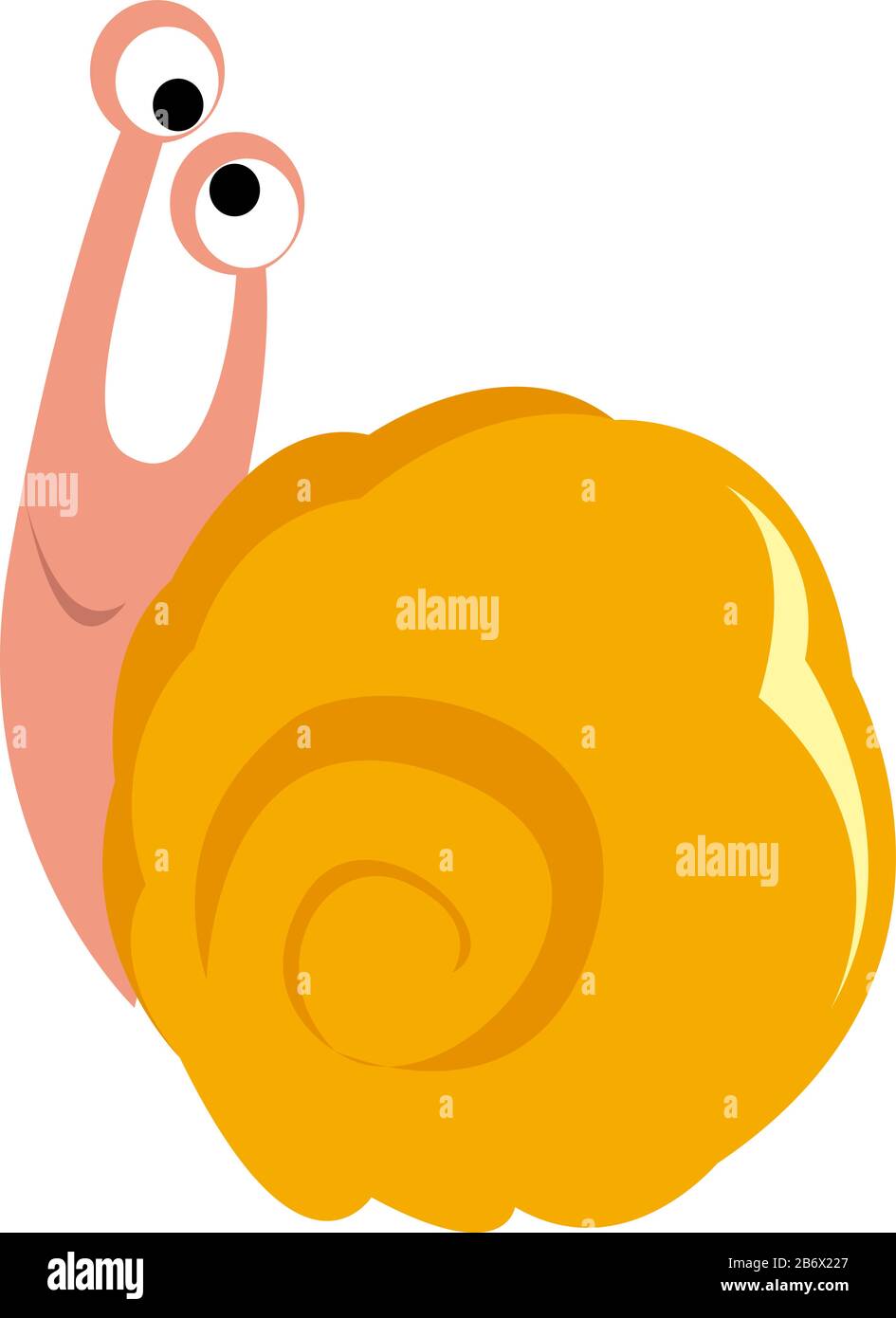 Cross eyed snail, illustration, vector on white background. Stock Vector