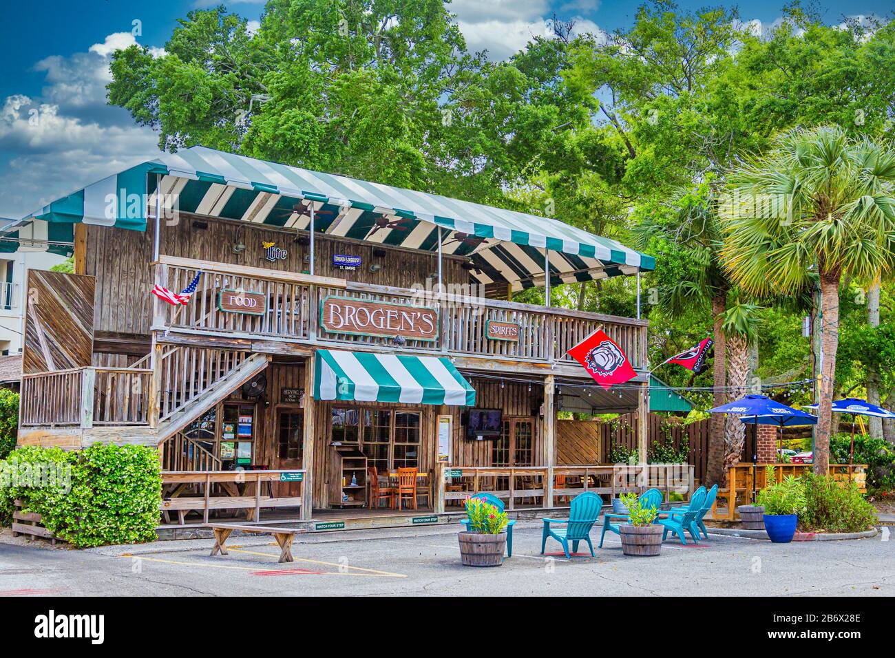 Brogens Bar on St Simons Stock Photo Alamy