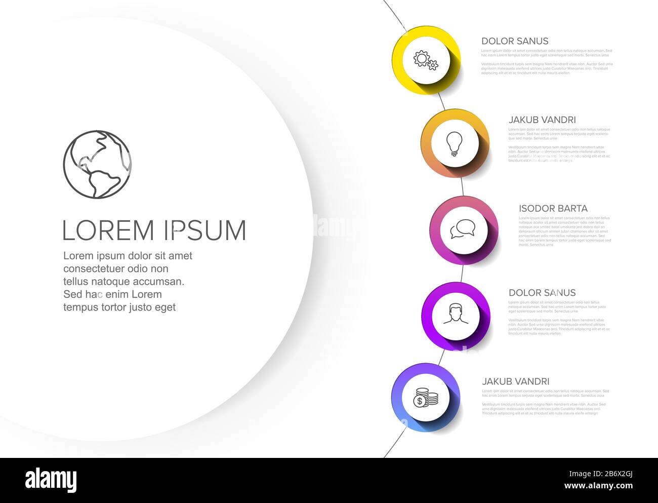 Vector multipurpose Infographic template with title and five elements ...