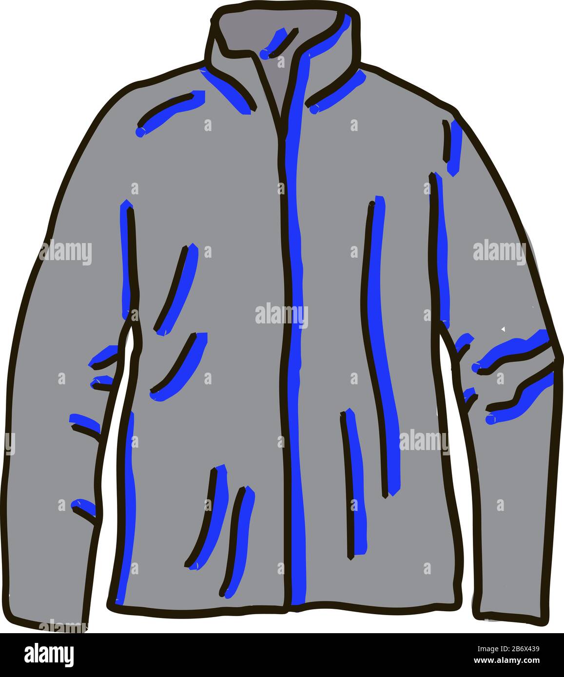 Flat mans jacket, illustration, vector on white background. Stock Vector