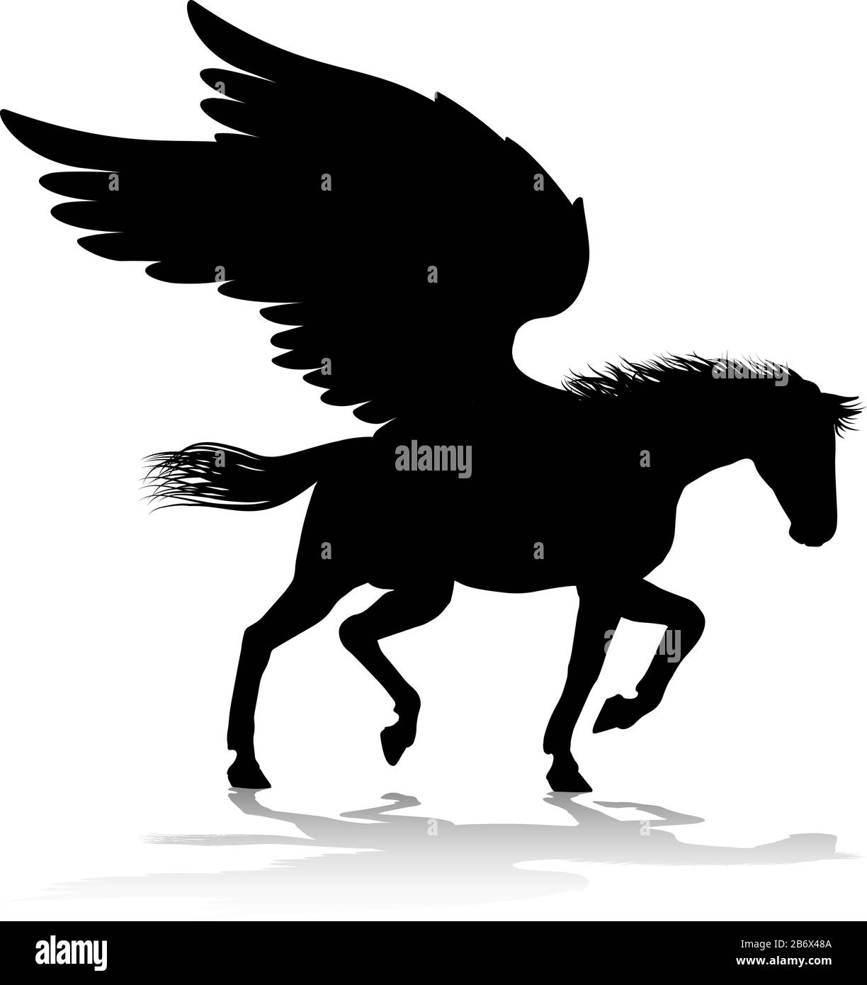 Pegasus Silhouette Mythological Winged Horse Stock Vector Image & Art ...
