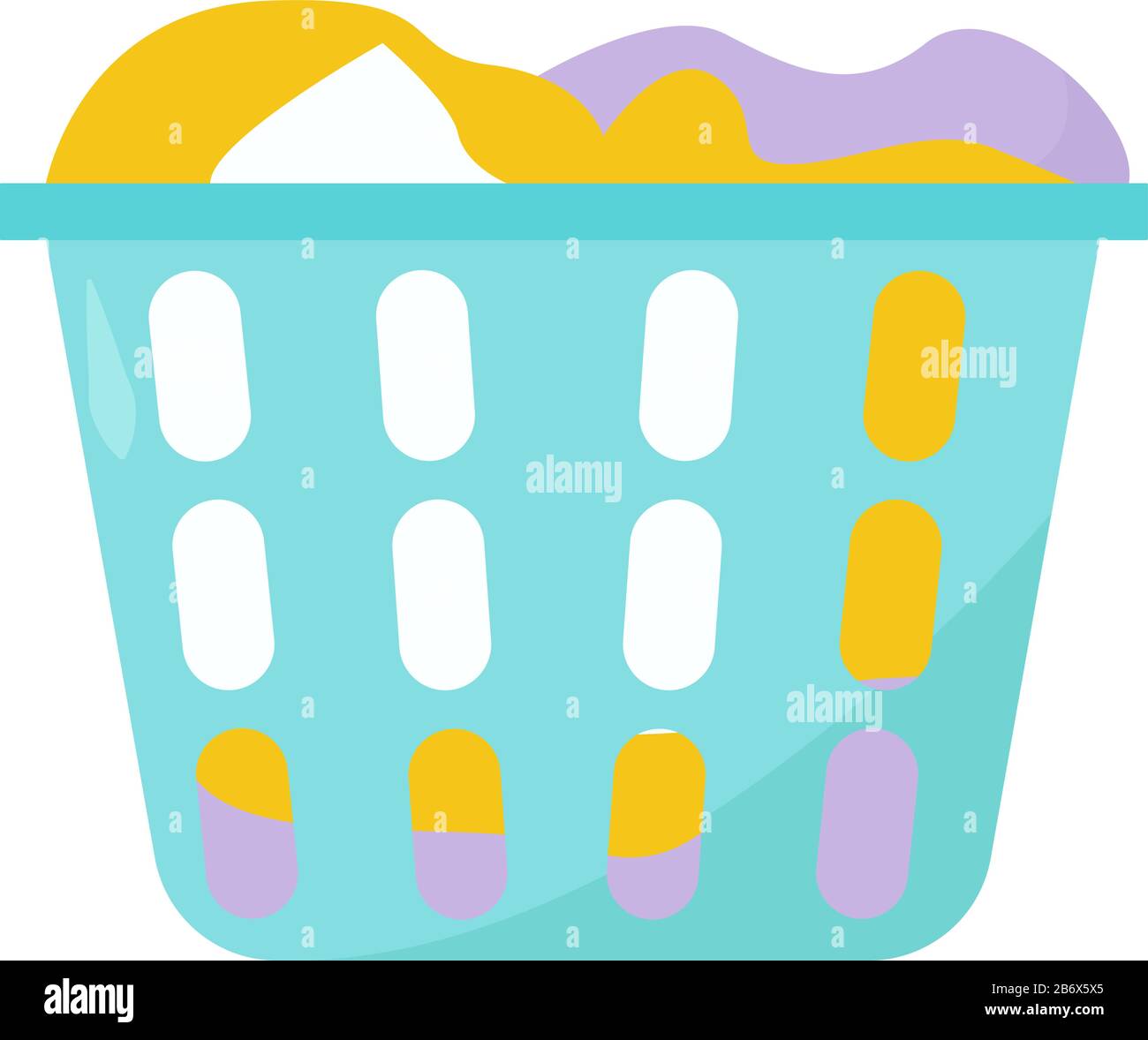 Laundry basket, illustration, vector on white background Stock Vector