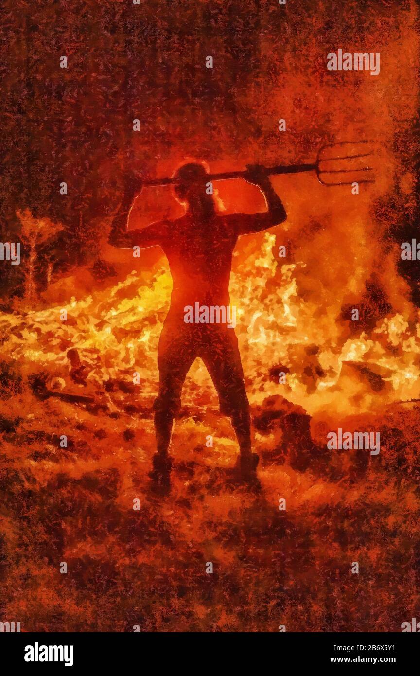 Hell painting pitchfork hires stock photography and images Alamy