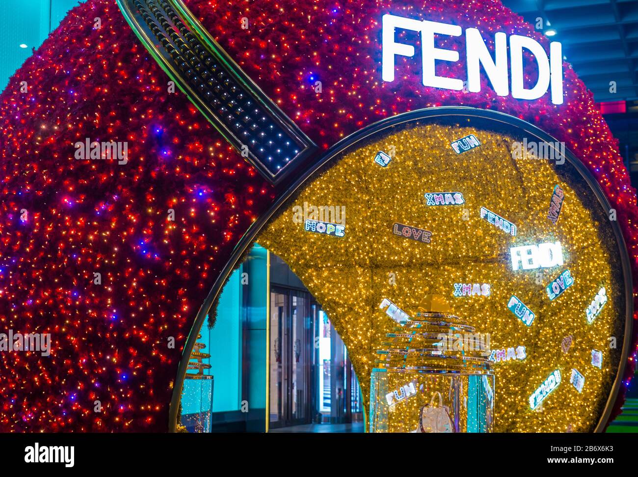 Exterior of a Fendi store in Taipei Taiwan Stock Photo