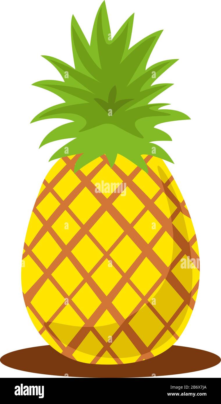 Fresh pineapple, illustration, vector on white background Stock Vector ...